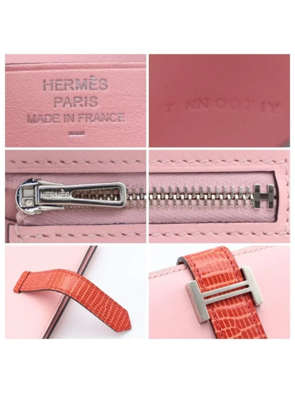 Hermes Bearn Compact Touch Pink Bifold Wallet